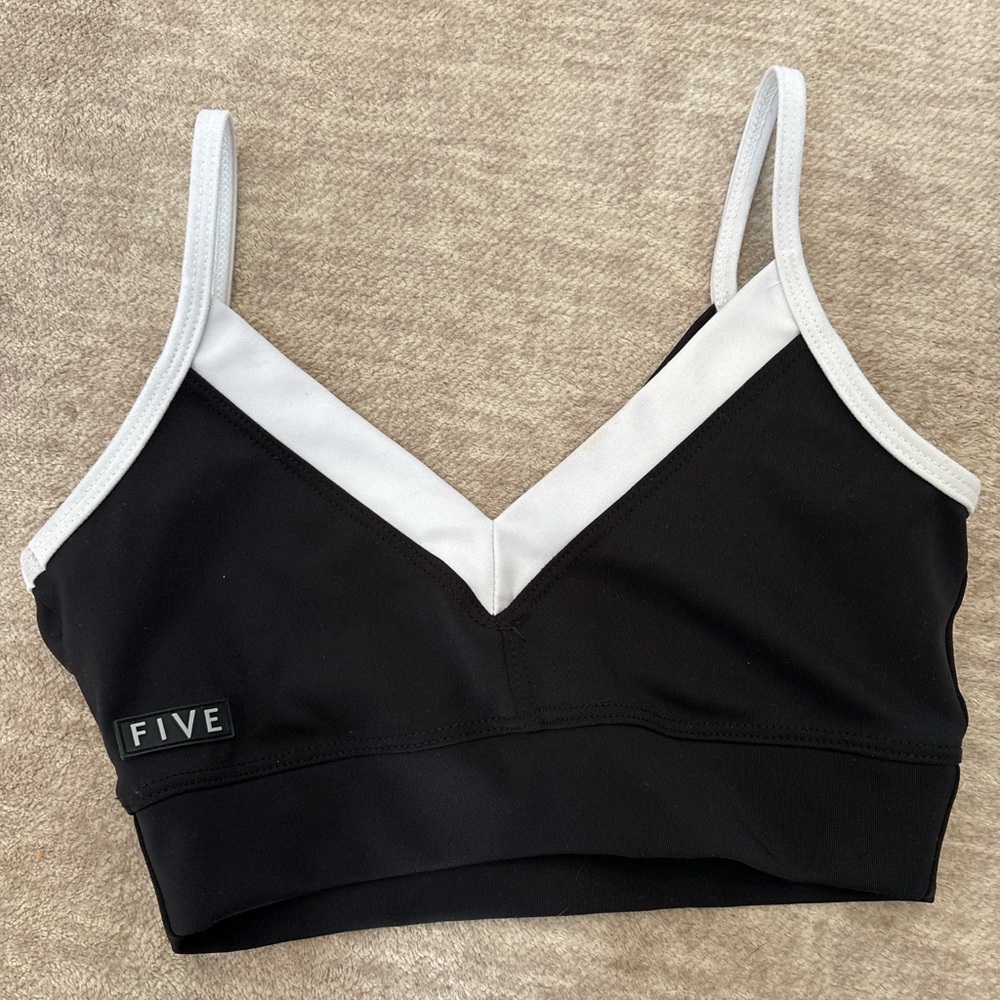 Five The Label Double Layer Icon bra in black and white.